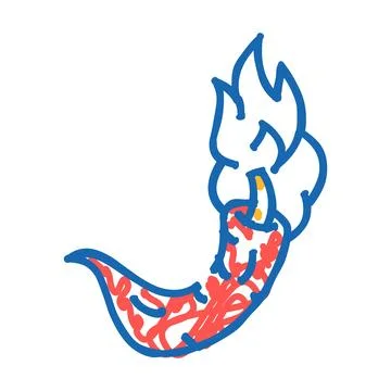 Cayenne pepper burning vegetable icon doodle illustration Stock Illustration