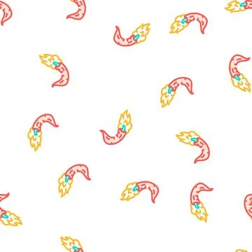 Cayenne pepper burning vegetable vector seamless pattern 스톡 일러스트