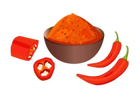 Cayenne pepper isolated on white background. Stock Illustration