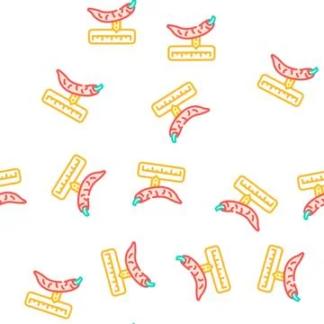 Cayenne pepper spice scale vector seamless pattern Stock Illustration