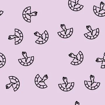 Cayenne pepper spicy scale line vector seamless pattern Illustrazione stock