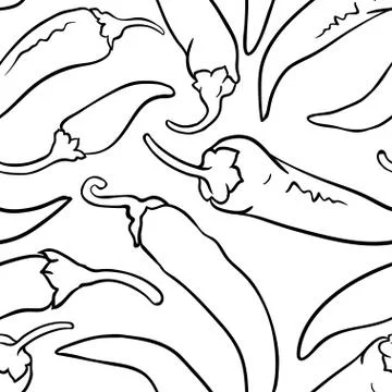 Cayenne pepper vector seamless pattern 스톡 일러스트