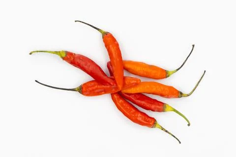 Cayenne pepper vegetables on a white background Stock Photos