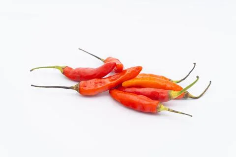 Cayenne pepper vegetables on a white background Stock Photos