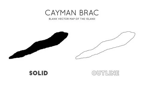 Cayman Brac map. Blank vector map of the Island. Borders of Cayman Brac for.. Stock Photos