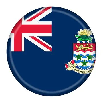 Cayman Islands flag button 3d illustration with clipping path Stock Illustration