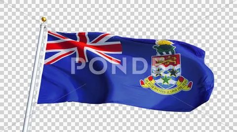 Cayman Islands flag, close up, isolated with alpha channel Stock Photos