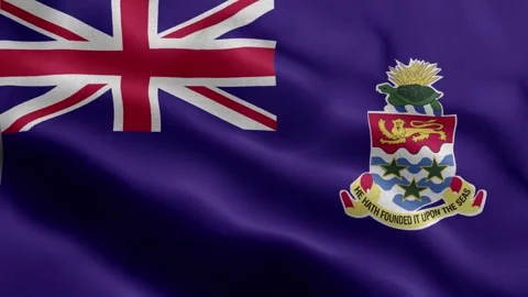 Cayman Islands flag Front Stock Footage 318663565