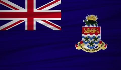 Cayman Islands flag vector. Vector flag of Cayman Islands blowig in the wind. Stock Illustration