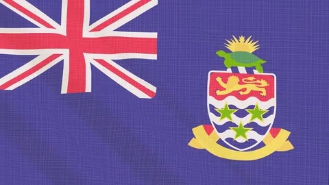 Cayman Islands flag waving in the wind. Icon in the frame. Animation loop Stock Footage 83801153