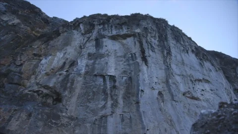 Cayman Islands Low Angle Pan of Cliff Walls Stock Footage 124483973