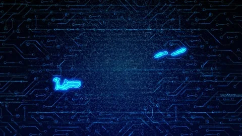 Cayman Islands Map Digital Technology Opener Stock Footage 335083164