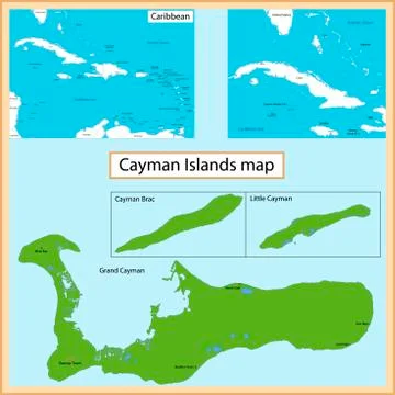 Cayman Islands map Stock Illustration