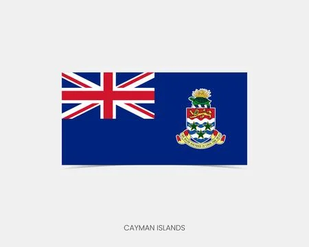 Cayman Islands Rectangle flag icon with shadow. Illustrazione stock