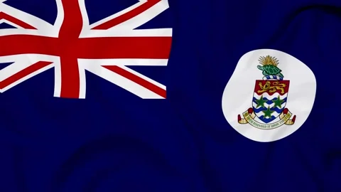 Cayman islands waving flag Texture background Stock Footage 283364960