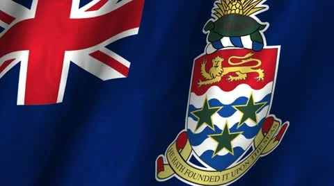 Cayman Islands Waving Flags Video stock 12247592