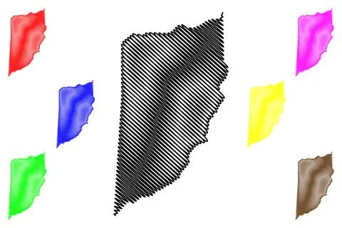 Cayo District (Belize, Districts of Belize) map vector illustration, scribble Stock Illustration