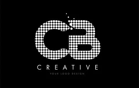 CB C B Letter Logo Design White Magenta Dots and Swoosh Stock Illustration