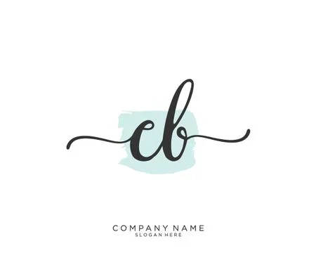 CB Initial handwriting logo design Stock Illustration