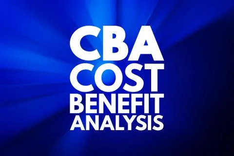 CBA - Cost-benefit Analysis acronym, business concept background Stock Illustration