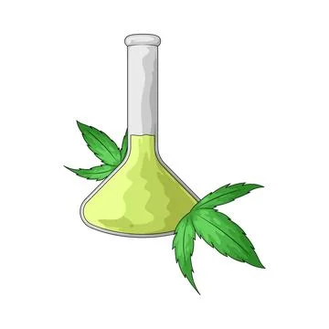 CBD analytical flask illustration Ilustração Stock