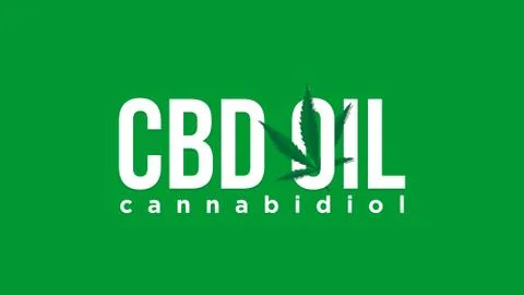 CBD canabidiol text typography in clean modern background illustration Stock Illustration