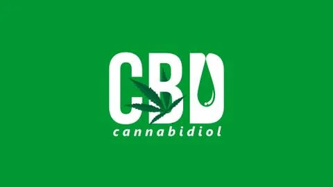 CBD canabidiol text typography in clean modern background illustration Stock Illustration