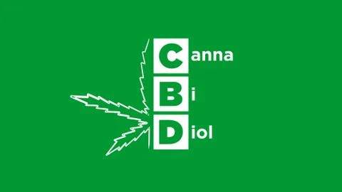 CBD canabidiol text typography in clean modern background illustration Stock Illustration