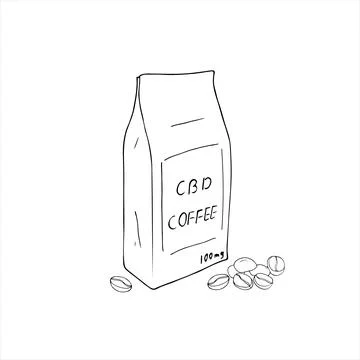 CBD coffee Stock Illustration