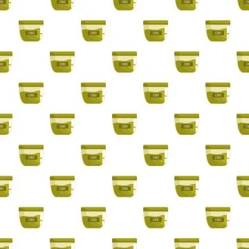 Cbd cream jars forming seamless pattern Stock Illustration