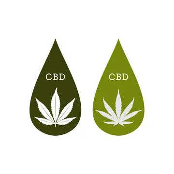 CBD Drops Stock Illustration