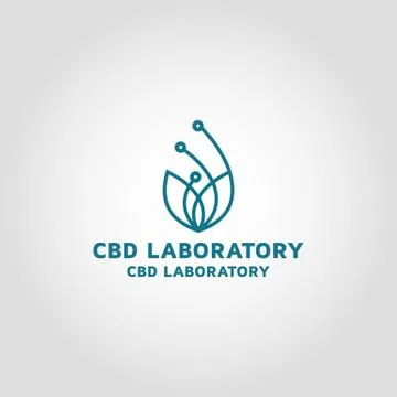 Cbd hemp laboratory Vector logo design template idea Stock Illustration