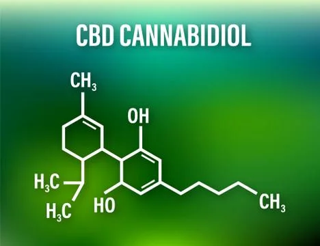 CBD icon. CBD hemp drug molecule, cannabis. Vector stock illustration. Stock Illustration