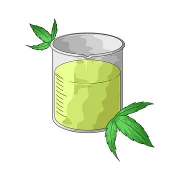 CBD laboratory beaker illustration Stock Illustration