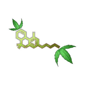 CBD molecule illustration Stock Illustration