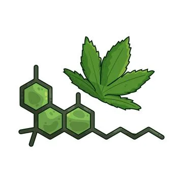 CBD molecule illustration Stock-Illustration