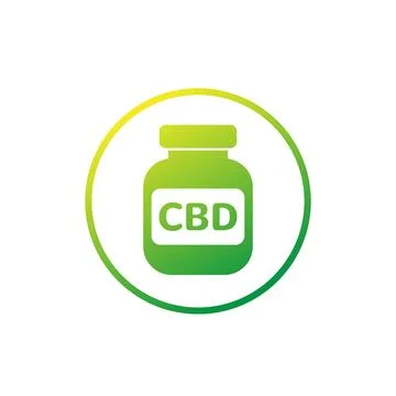 CBD oil bottle icon in circle Stock Illustration