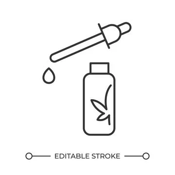 CBD oil linear icon Stock Illustration