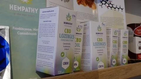 CBD oil on store shelf 動画素材 104292163