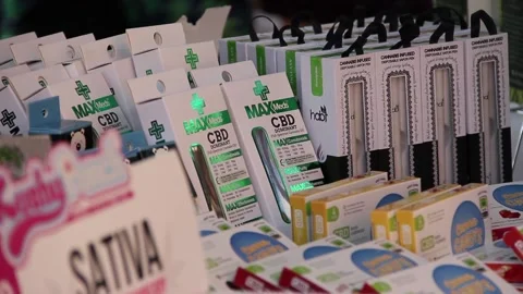CBD products on display Stock Footage 150803753