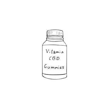 CBD vitamin gummies. Vector illustration isolated on a white background. CB.. Stock Illustration
