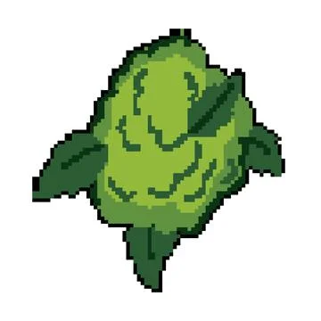 Cbd weed bud pixel art vector illustration Stock Illustration