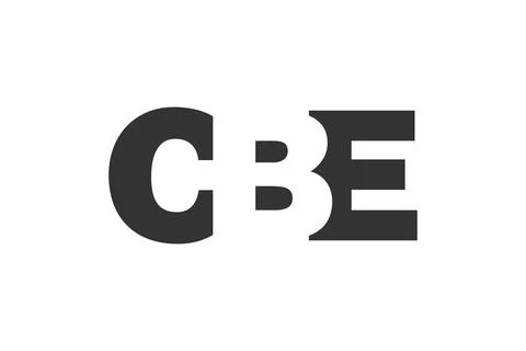CBE logo design. Initial letter C B E bold font style for tech startups, co.. Stock Illustration