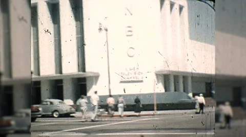 CBS NBC TV Studio Sunset Blvd Vine Street L.A. Vintage Film Home Movie  Stock Footage