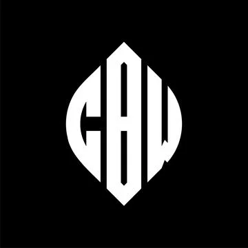CBW circle letter logo design with circle and ellipse shape. CBW ellipse lett Stock Illustration