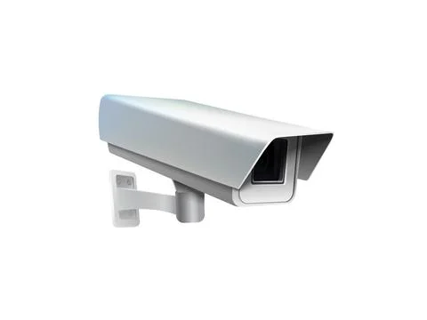 CC camera 3d illustration isolated on white background Stock Illustration