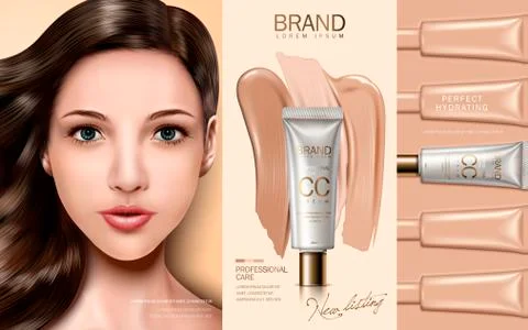 Cc cream ad Stock Illustration