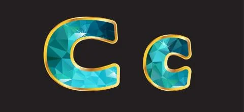 Cc with gold and teal, VECTOR Stock Illustration