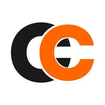 CC initial geometric company logo and vector icon Stock Illustration