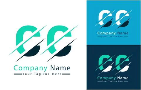 CC Letter Logo Vector Design Concept Elements Stock Illustration